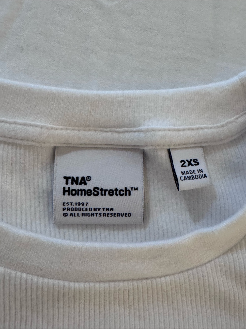 TNA White Short-Sleeve Ribbed Crew Tee - Picture 2 of 4